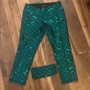 Sparkle Athletic Mermaid Running Capris